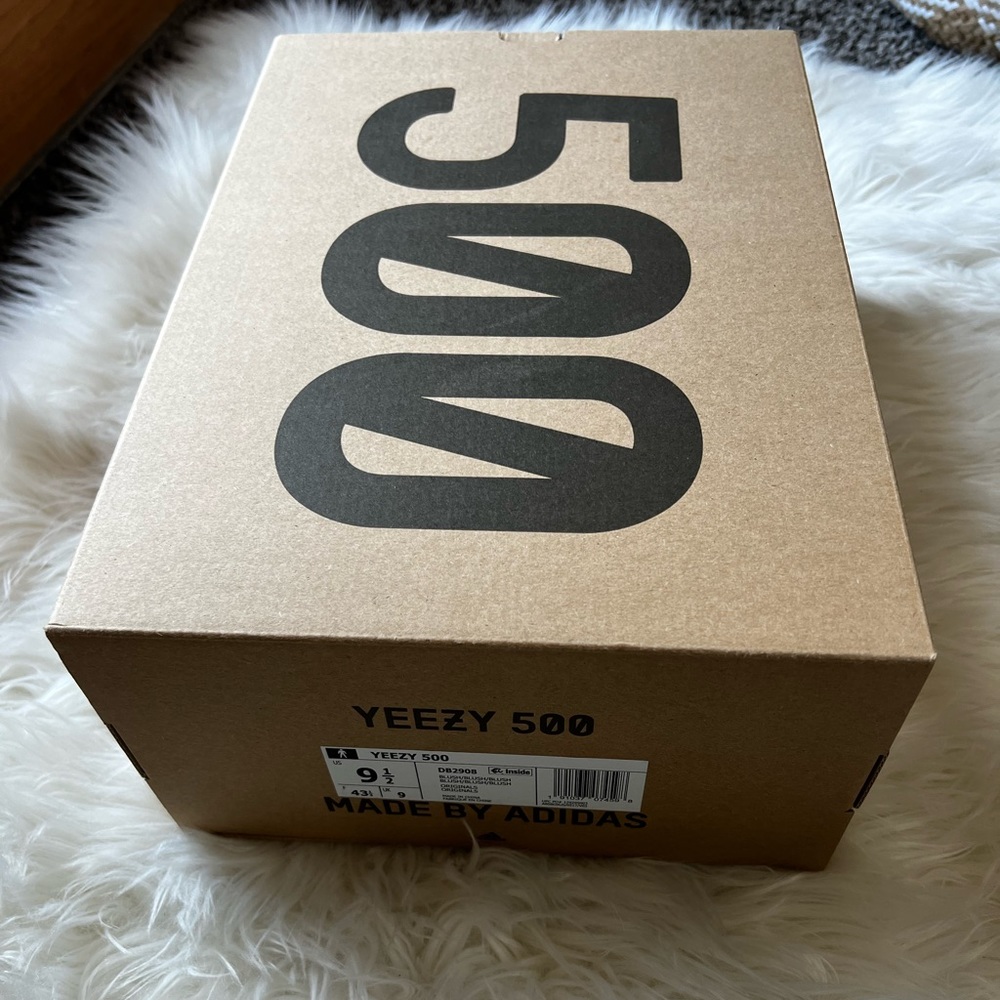 Empty Yeezy 500 shoebox